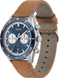 Hugo Boss Santiago Blue Dial Brown Leather Strap Watch for Men - 1513860 Buy Now By Hugo Boss