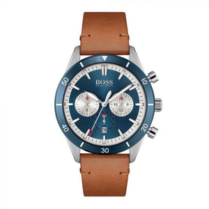 Hugo Boss Santiago Blue Dial Brown Leather Strap Watch for Men - 1513860 Buy Now By Hugo Boss