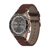 Hugo Boss Santiago Chronograph Grey Dial Brown Leather Strap Watch for Men - 1513861 Buy Now By Hugo Boss