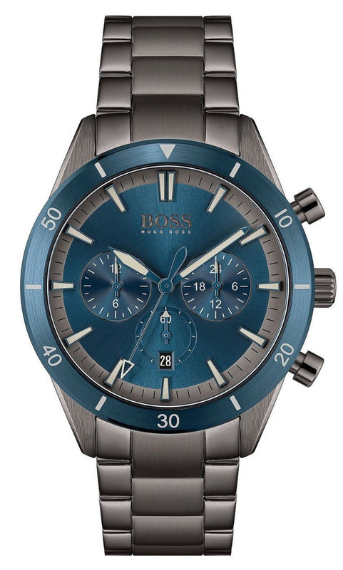 Hugo Boss Santiago Blue Dial Grey Steel Strap Watch for Men - 1513863 Buy Now By Hugo Boss