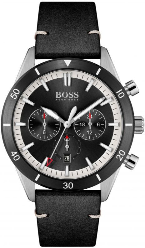 Hugo Boss Chronograph Black Dial Black Leather Strap Watch for Men - 1513864 Buy Now By Hugo Boss