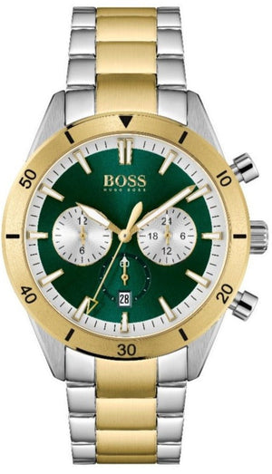 Hugo Boss Santiago Green Dial Two Tone Steel Strap Watch for Men - 1513872 Buy Now By Hugo Boss