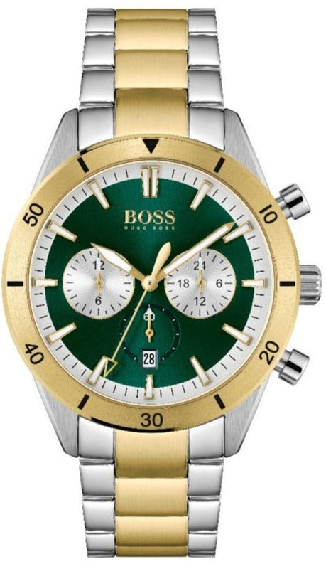 Hugo Boss Santiago Green Dial Two Tone Steel Strap Watch for Men - 1513872 Buy Now By Hugo Boss
