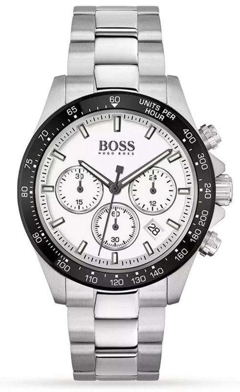 Hugo Boss Hero Chronograph White Dial Silver Steel Strap Watch for Men - 1513875 Buy Now By Hugo Boss