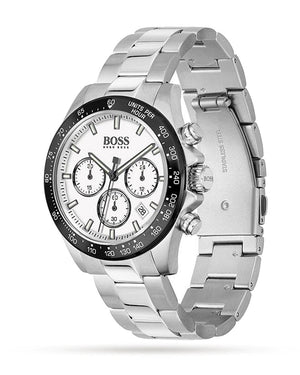 Hugo Boss Hero Chronograph White Dial Silver Steel Strap Watch for Men - 1513875 Buy Now By Hugo Boss