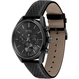 Hugo Boss Champion Black Dial Black Leather Strap Watch for Men - 1513880 Buy Now By Hugo Boss