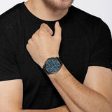 Hugo Boss Grandmaster Blue Dial Black Leather Strap Watch for Men - 1513883 Buy Now By Hugo Boss