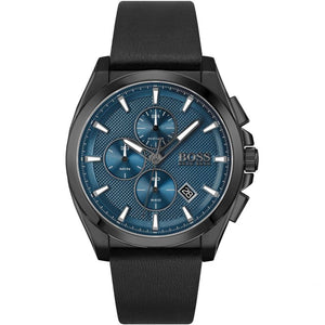Hugo Boss Grandmaster Blue Dial Black Leather Strap Watch for Men - 1513883 Buy Now By Hugo Boss