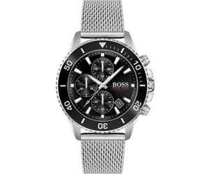 Hugo Boss Admiral Black Dial Silver Mesh Bracelet Watch for Men - 1513904 Buy Now By Hugo Boss