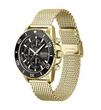Hugo Boss Admiral Chronograph Black Dial Gold Mesh Bracelet Watch for Men - 1513906 Buy Now By Hugo Boss