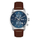 Hugo Boss Skymaster Blue Dial Brown Leather Strap Watch for Men - 1513940 Buy Now By Hugo Boss