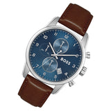 Hugo Boss Skymaster Blue Dial Brown Leather Strap Watch for Men - 1513940 Buy Now By Hugo Boss