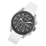Hugo Boss Volane Grey Dial White SIlicone Strap Watch for Men - 1513948 Buy Now By Hugo Boss