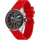 Hugo Boss Volane Black Dial Red Rubber Strap Watch for Men - 1513959 Buy Now By Hugo Boss