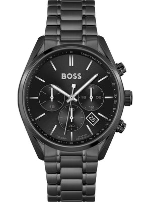 Hugo Boss Champion Black Dial Black Steel Strap Watch for Men - 1513960 Buy Now By Hugo Boss