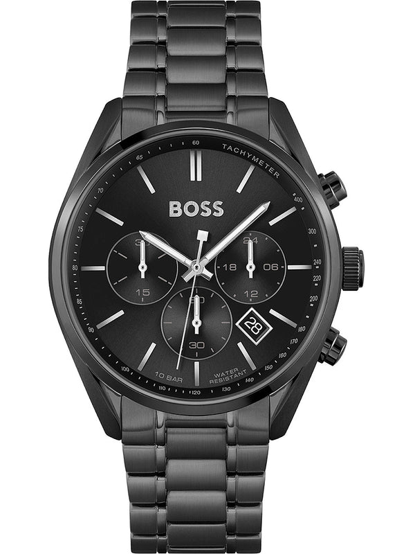 Hugo Boss Champion Black Dial Black Steel Strap Watch for Men - 1513960 Buy Now By Hugo Boss