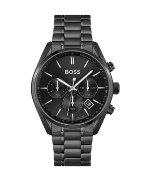 Hugo Boss Champion Black Dial Black Steel Strap Watch for Men - 1513960 Buy Now By Hugo Boss