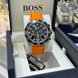 Hugo Boss Energy Chronograph Quartz Black Dial Orange Rubber Strap Watch For Men - 1513970 Buy Now By Hugo Boss