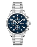 Hugo Boss View Chronograph Blue Dial Silver Steel Strap Watch For Men - 1513989 Buy Now By Hugo Boss