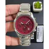 Hugo Boss Trace Chronograph Red Dial Silver Steel Strap Watch For Men - 1514004 Buy Now By Hugo Boss