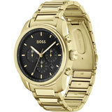 Hugo Boss Trace Chronograph Black Dial Gold Steel Strap Watch For Men - 1514006 Buy Now By Hugo Boss