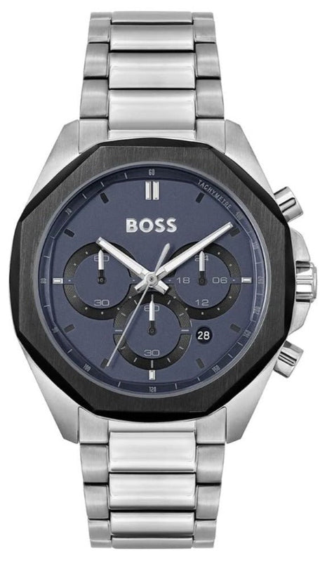 Hugo Boss Cloud Chronograph Blue Dial Silver Steel Strap Watch For Men - 1514015 Buy Now By Hugo Boss