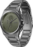 Hugo Boss Steer Chronograph Grey Dial Grey Steel Strap Watch For Men - 1514045 Buy Now By Hugo Boss