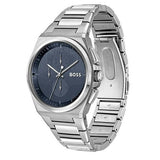 Hugo Boss Steer Chronograph Blue Dial Silver Steel Strap Watch For Men - 1514048 Buy Now By Hugo Boss