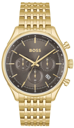 Hugo Boss Gregor Chronograph Grey Dial Gold Steel Strap Watch For Men - 1514051 Buy Now By Hugo Boss