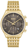 Hugo Boss Gregor Chronograph Grey Dial Gold Steel Strap Watch For Men - 1514051