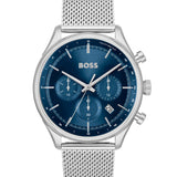 Hugo Boss Gregor Chronograph Blue Dial Silver Mesh Bracelet Watch For Men - 1514052 Buy Now By Hugo Boss