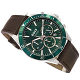 Hugo Boss Troper Chronograph Green Dial Brown Leather Strap Watch For Men - 1514098 Buy Now By Hugo Boss