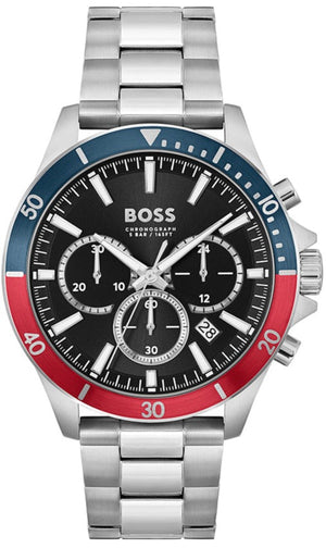 Hugo Boss Troper Chronograph Black Dial Silver Steel Strap Watch For Men - 1514108 Buy Now By Hugo Boss