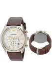 Emporio Armani Chronograph White Dial Brown Leather Strap Watch For Men - AR11033 Buy Now By Emporio Armani