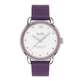 Coach Delancey White Dial Purple Leather Strap Watch for Women - 14502886 Buy Now By Coach