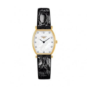 Longines La Grande Classique de Longines Tonneau White Dial Black Leather Strap Watch for Women - L4.205.2.87.2 Buy Now By Longines