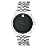 Movado Museum Classic Black Dial Silver Steel Strap Watch For Men - 606504 Buy Now By Movado