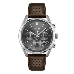 Hugo Boss Champion Grey Dial Brown Leather Strap Watch for Men - 1513815 Buy Now By Hugo Boss
