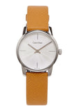 Calvin Klein City Silver Dial Orange Leather Strap Watch for Women - K2G231G6 Buy Now By Calvin Klein