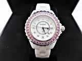 Chanel J12 Sapphire Bezel Ceramic White Dial White Steel Strap Watch for Women - J12 H2010 Buy Now By Chanel