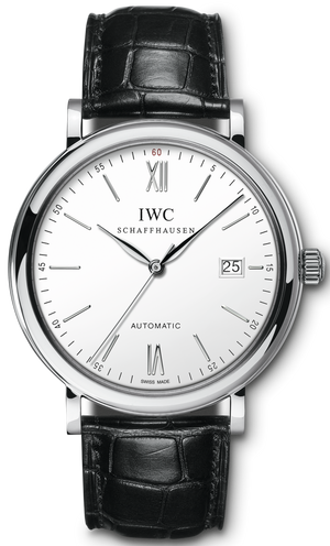 IWC Portofino Automatic White Dial Black Leather Strap Watch for Men - IW356501 Buy Now By IWC