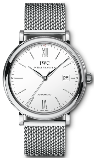 IWC Portofino Automatic White Dial Silver Mesh Bracelet Watch for Men - IW356505 Buy Now By IWC