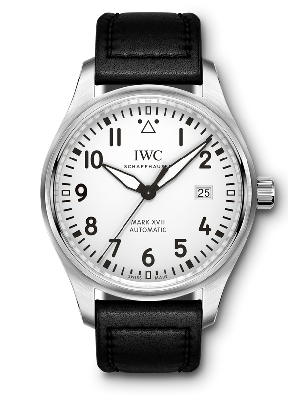 IWC Pilot's Watch Mark XVIII White Dial Black Leather Strap Watch for Men - IW327002 Buy Now By IWC