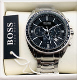 Hugo Boss Driver Chronograph Black Dial Silver Steel Strap Watch For Men - 1513080 Buy Now By Hugo Boss