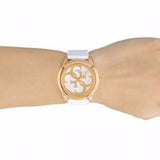 Guess G Twist White & Gold Dial White Silicone Strap Watch For Women - W0911L5 Buy Now By Guess