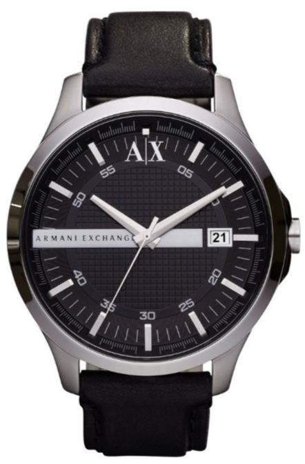 Armani Exchange Hampton Chronograph Black Dial Black Leather Strap Watch For Men - AX2101 Buy Now By Armani Exchange