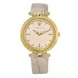 Versace Olympo Quartz White Dial Beige Leather Strap Watch for Women - VAN050016 Buy Now By Versace