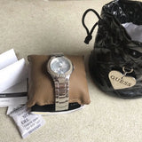 Guess Mini Prism Diamonds Silver Dial Silver Steel Strap Watch for Women - W12638L1 Buy Now By Guess