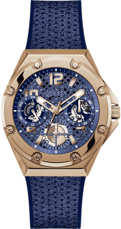 Guess Asteria Multifunction Blue Dial Blue Rubber Strap Watch For Women - GW0620L3 Buy Now By Guess
