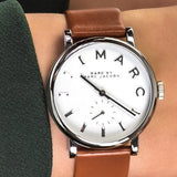 Marc Jacobs Baker White Dial Brown Leather Strap Watch for Women - MBM1265 Buy Now By Marc Jacobs